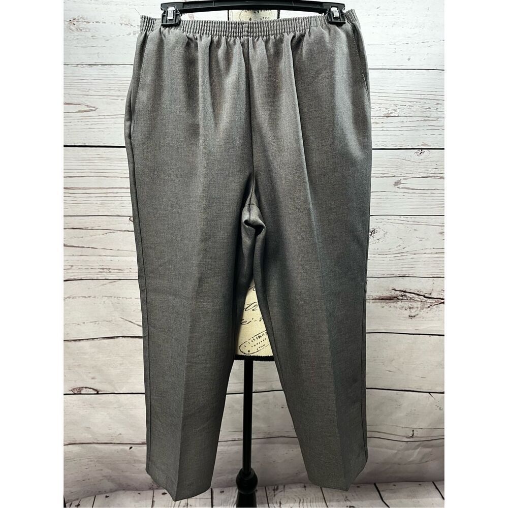 Alfred Dunner 10p gray slacks with stretchy waist - 3078